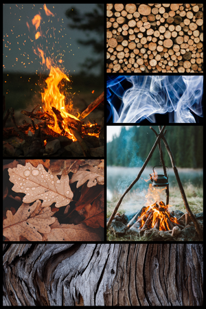 Bonfire perfume scent notes including wood, campfire scene and smoke