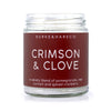 Clove scented candle with crimson label