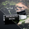petrichor scented perfume with black label and white text on a spooky background.
